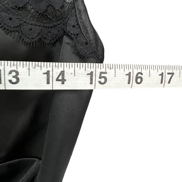 Vintage Xscape Evening Dress Womens 6 Black Satin Lace Ruched Cocktail Holiday - Picture 7 of 12